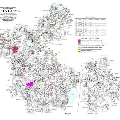 Карта-схема асабліва ахоўных прыродных тэрыторый і аб'ектаў Лепельскага лясгаса